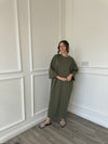 Nina Sweatshirt Dress - Khaki Green