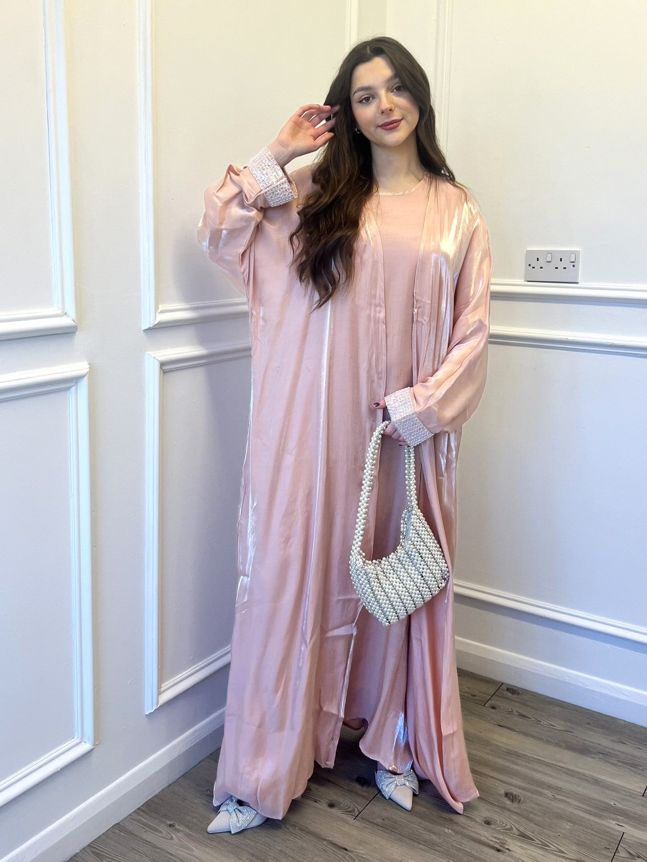 Bella 2 Piece Abaya - Pink