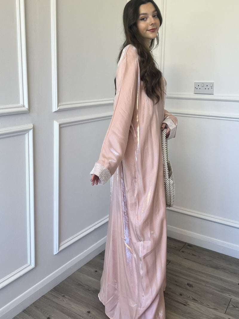 Bella 2 Piece Abaya - Pink