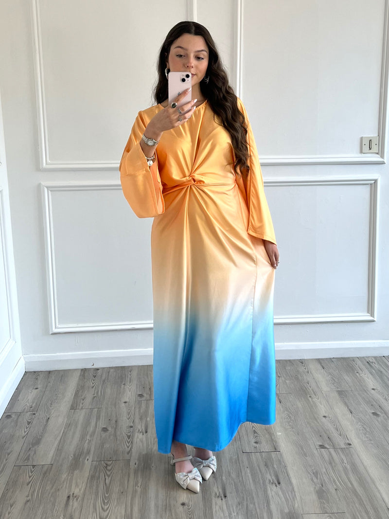 Hama Ombre Dress - Orange/Blue