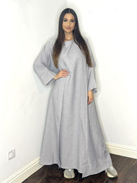 Alya 2 Piece Abaya - Light Grey