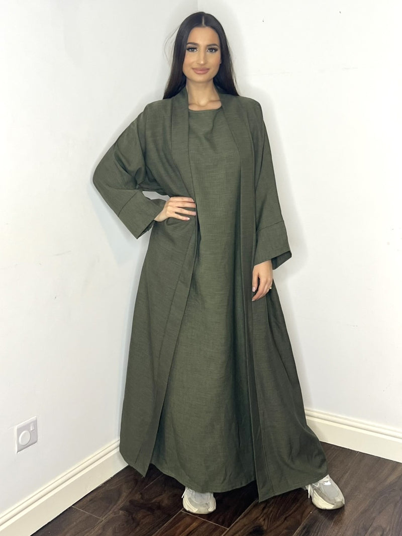 Alya 2 Piece Abaya - Khaki