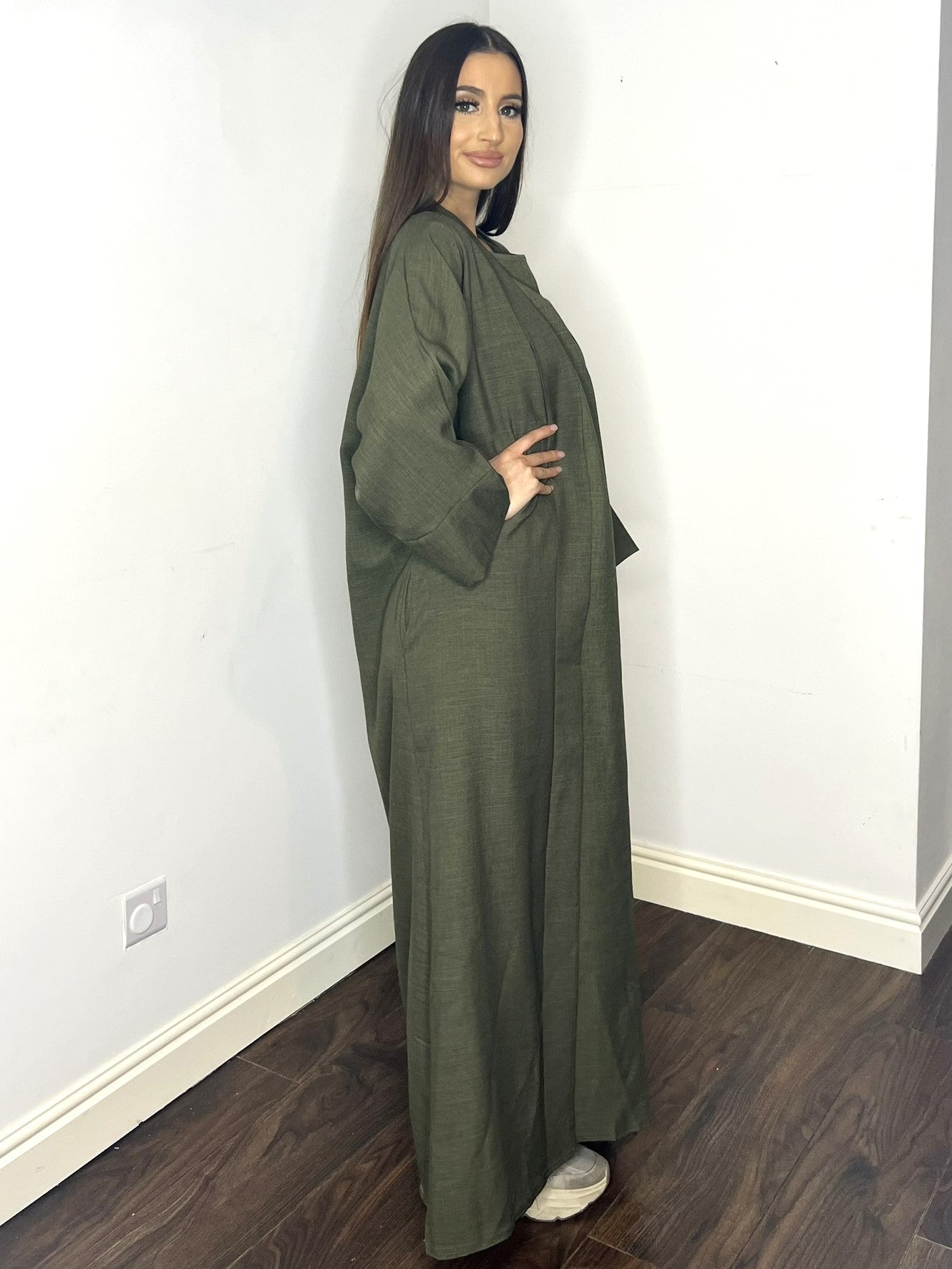 Alya 2 Piece Abaya - Khaki