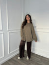 Heavy Satin Trousers - Chocolate Brown