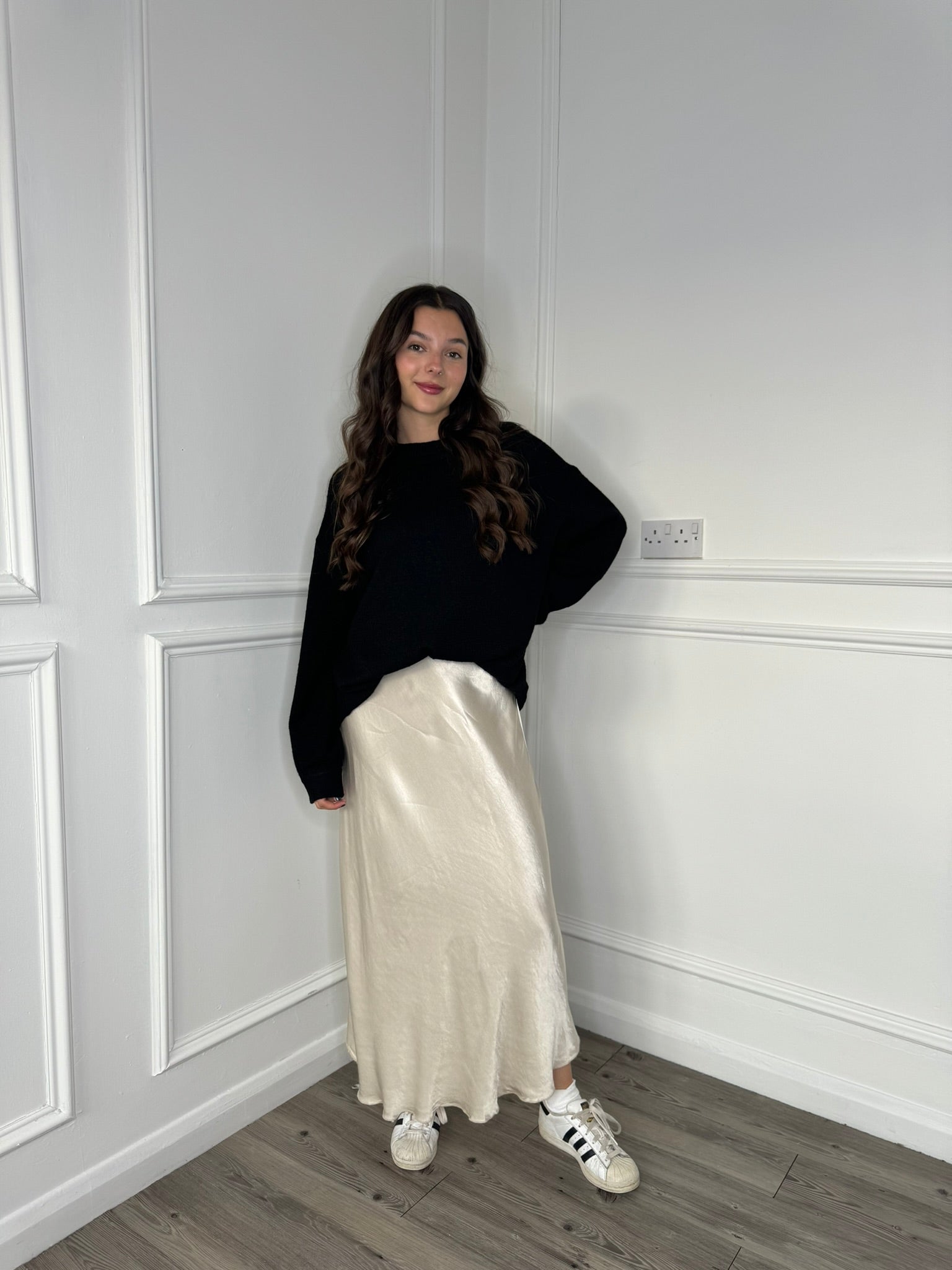 Heavy Satin Skirt - Champagne