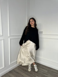 Heavy Satin Skirt - Champagne