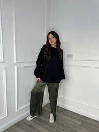 Heavy Satin Trousers - Khaki