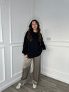 Heavy Satin Trousers - Taupe