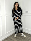 Alya Stripe Dress - Black