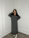 Alya Stripe Dress - Black