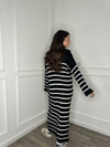 Alya Stripe Dress - Black