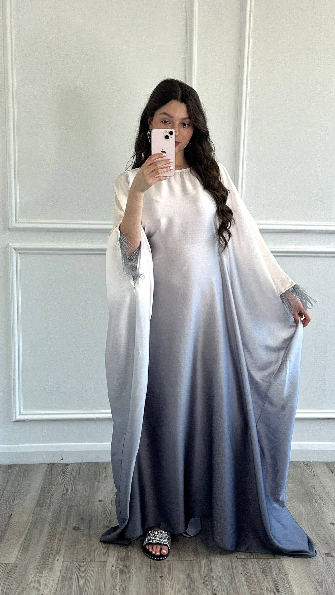 grey butterfly dress Vintage Grey Sheer Butterfly Midi Dress Collection