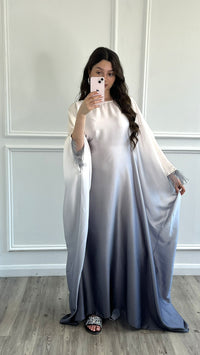 Ombre Kaftan Dress - Light Grey