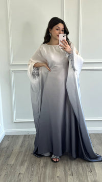 Ombre Kaftan Dress - Light Grey