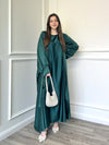 Satin Abaya - Emerald