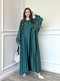 Satin Abaya - Emerald