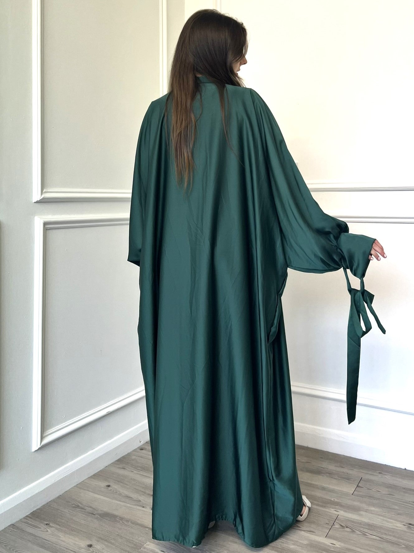 Satin Abaya - Emerald