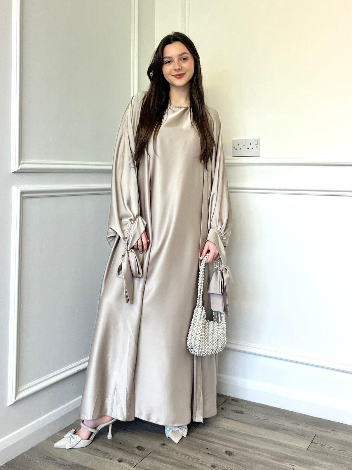 Satin Abaya - Mocha