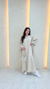 Sparkle Closed Abaya - Beige