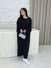 Amira Abaya - Black/White Stripe