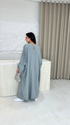 Amira Abaya - Grey/White Stripe