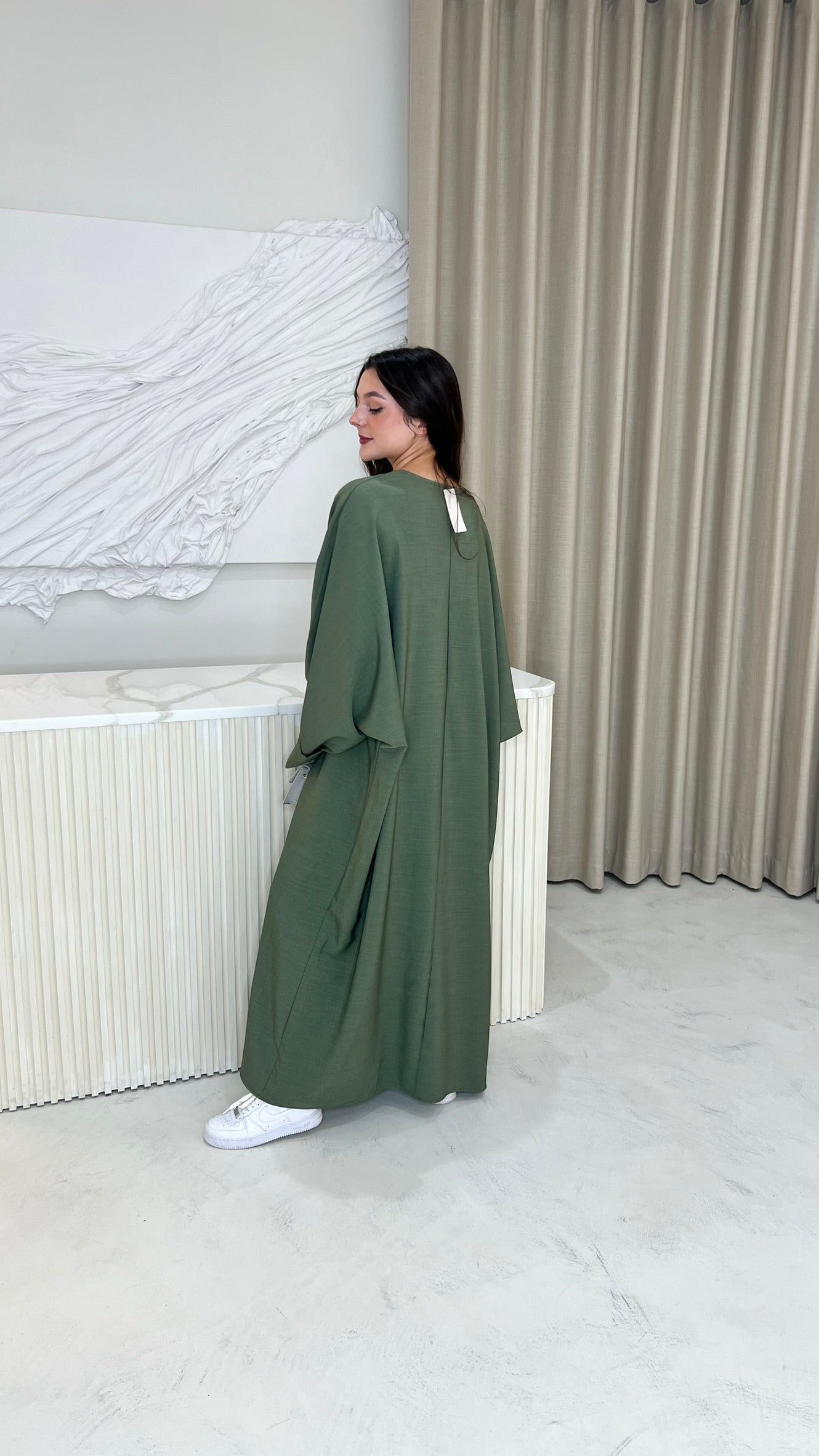 Ellie Plain Abaya - Khaki