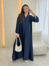 Heavy Satin Abaya - Navy