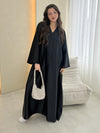 Heavy Satin Abaya - Black