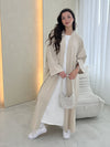 Sparkle Open Abaya - Beige