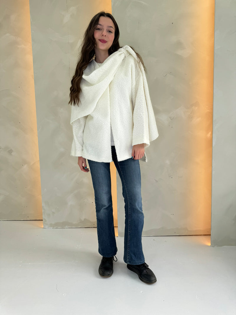 Alya Scarf Coat - Cream