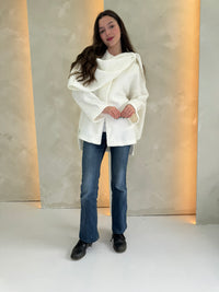 Alya Scarf Coat - Cream