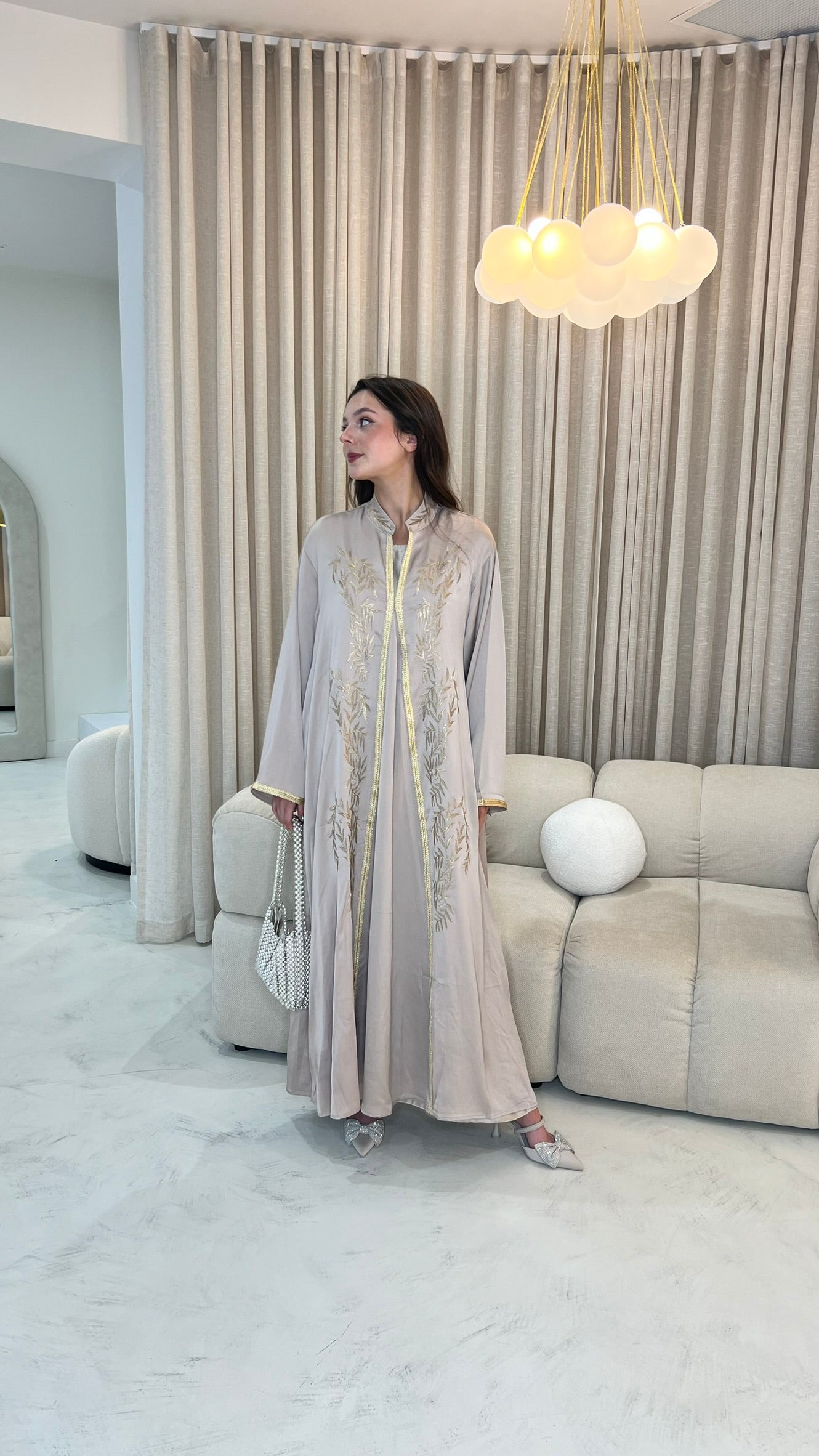 Maham Abaya - Beige/Gold