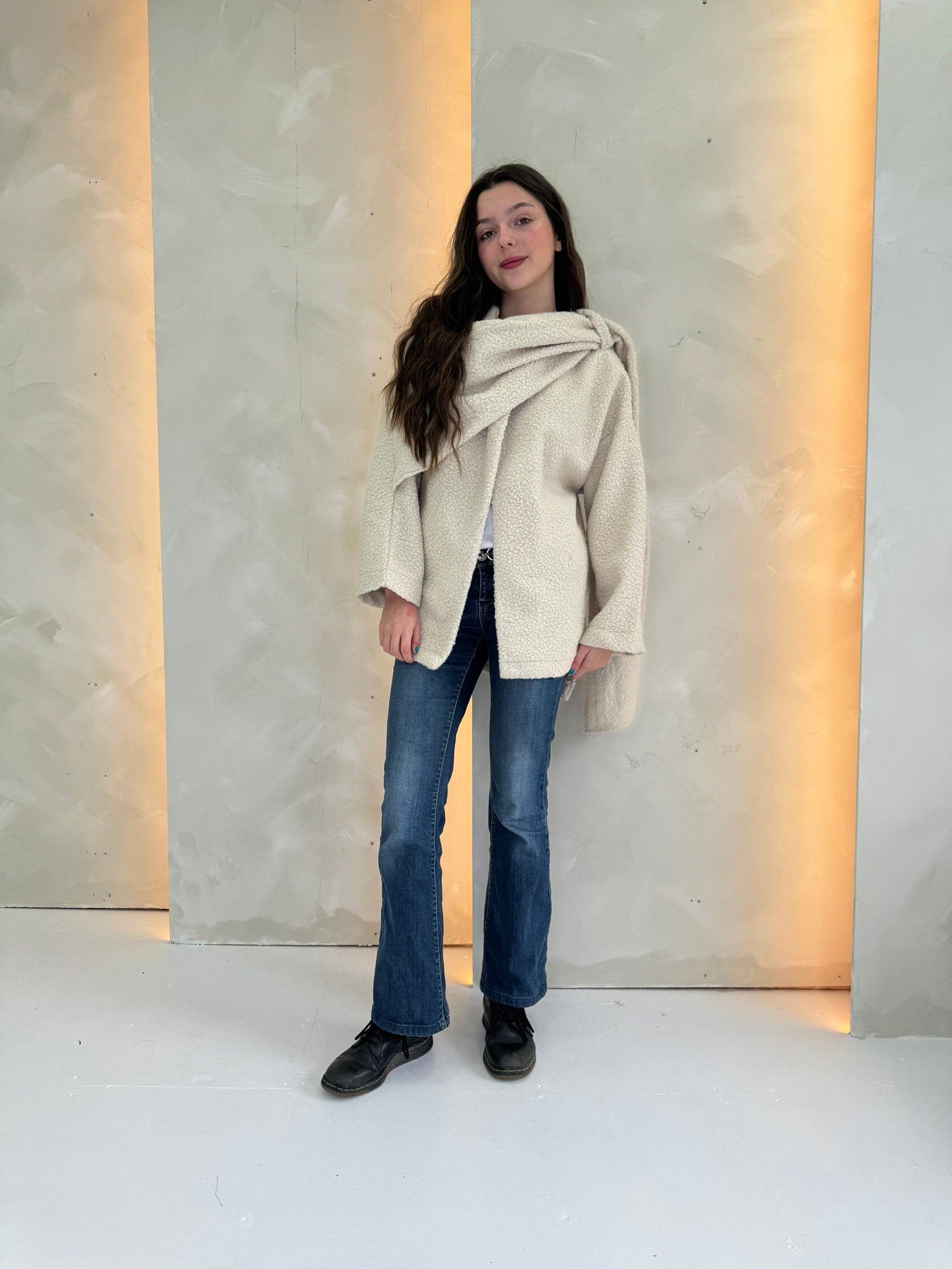 Alya Scarf Coat - Beige