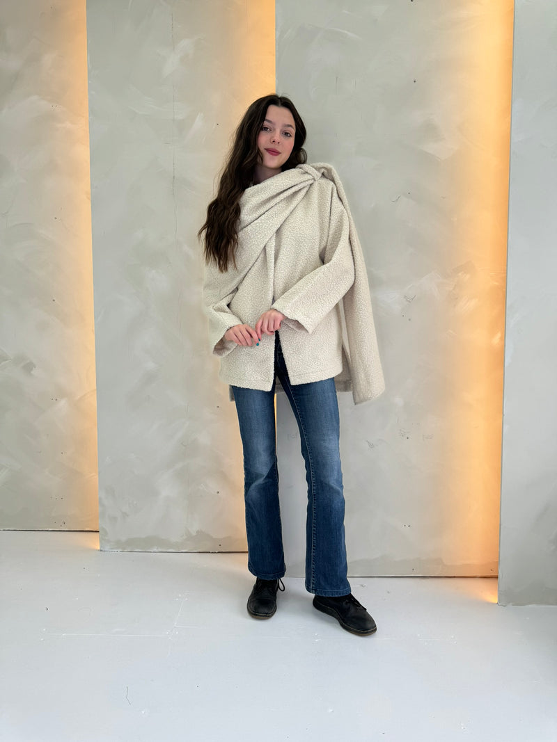 Alya Scarf Coat - Beige