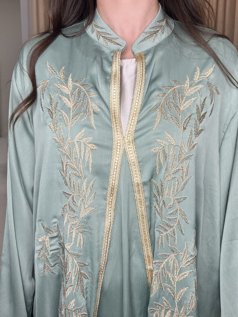 Maham Abaya - Sage Green/Gold