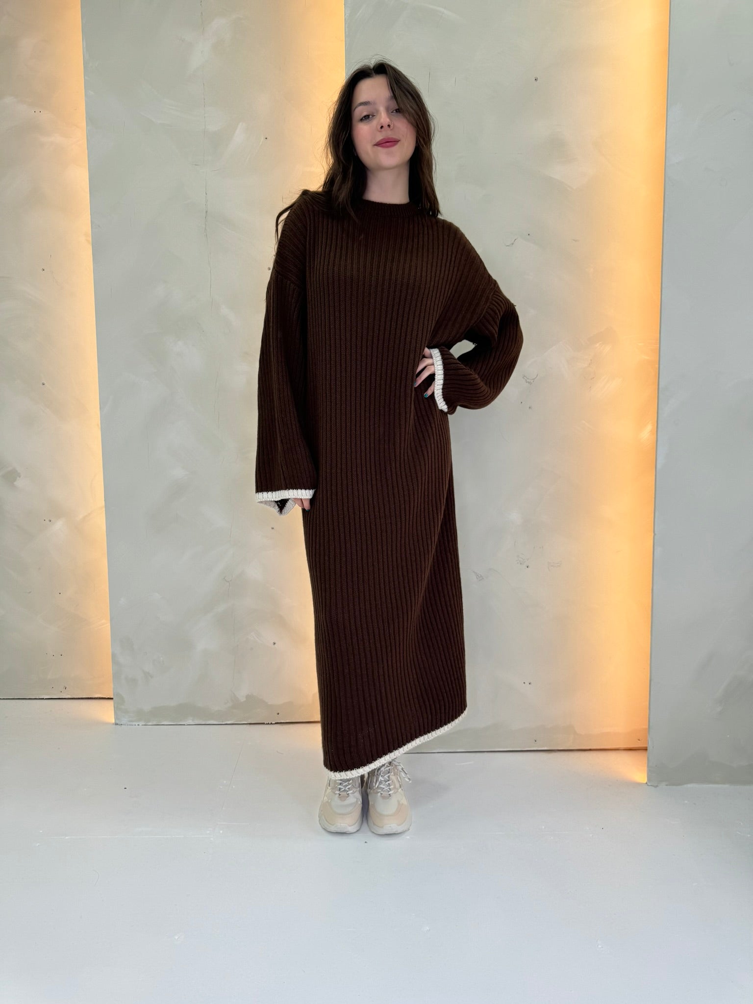 Simi Jumper Dress - Choco Brown