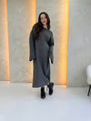 Carys Knitted Maxi Dress - Grey