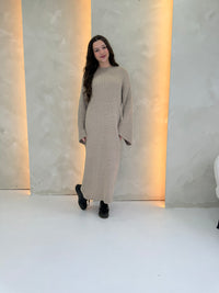 Carys Knitted Maxi Dress - Taupe