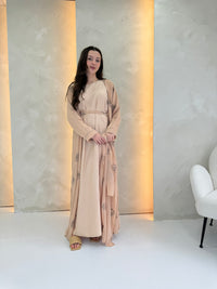 Dalia Chiffon Abaya - Peach