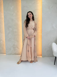 Dalia Chiffon Abaya - Peach