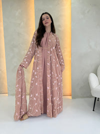 Rosa Chiffon Abaya - Pink