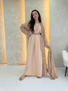 Alora Chiffon Abaya - Beige