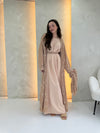 Alora Chiffon Abaya - Beige