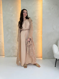 Alora Chiffon Abaya - Beige