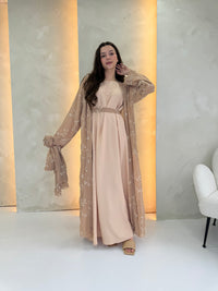 Alora Chiffon Abaya - Beige