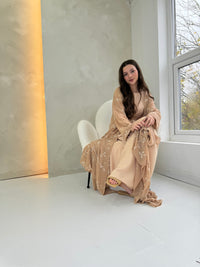 Alora Chiffon Abaya - Beige