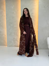 Alora Chiffon Abaya - Chocolate Brown