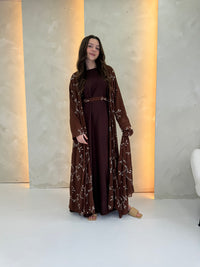 Alora Chiffon Abaya - Chocolate Brown