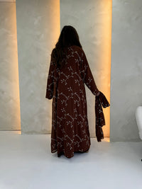 Alora Chiffon Abaya - Chocolate Brown