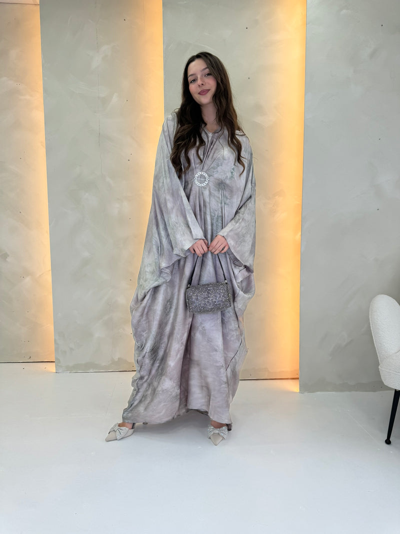 Marble Kaftan - Silver Grey